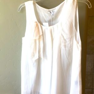 NEW “Blue Velvet” cream silk chiffon top.